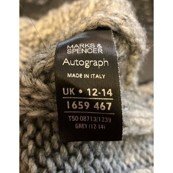 Marks & Spencer Sweater M Vest Tunic Chunky Cable Knit Cowl Wool Alpaca - Picture 6 of 7